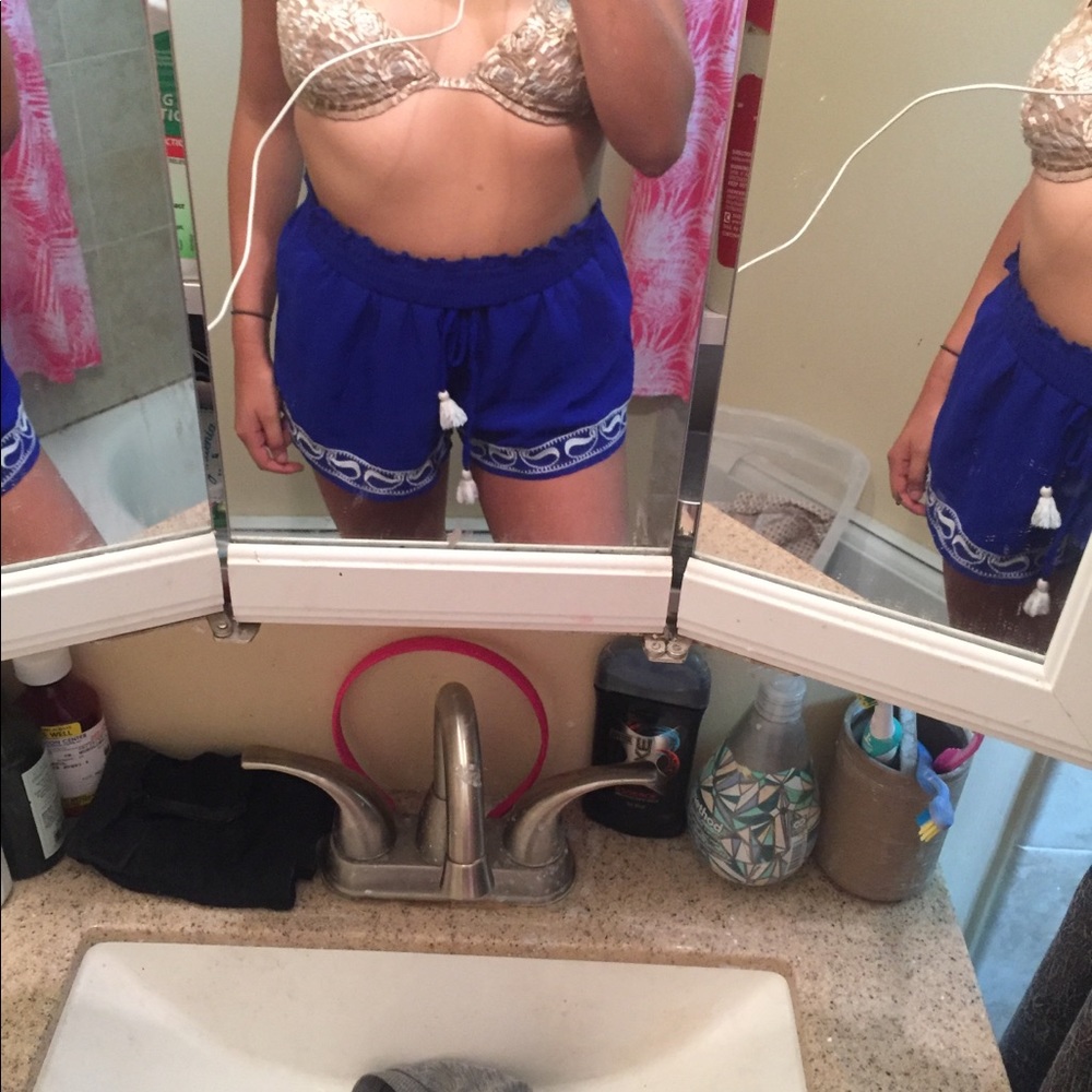 Blue patterned shorts